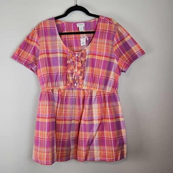 Motherhood Maternity shirt sz XL Plaid New - Picture 1 of 9